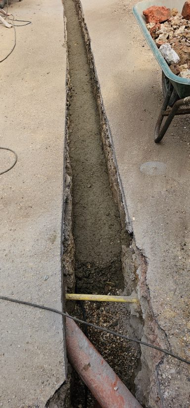 New drainage in driveway